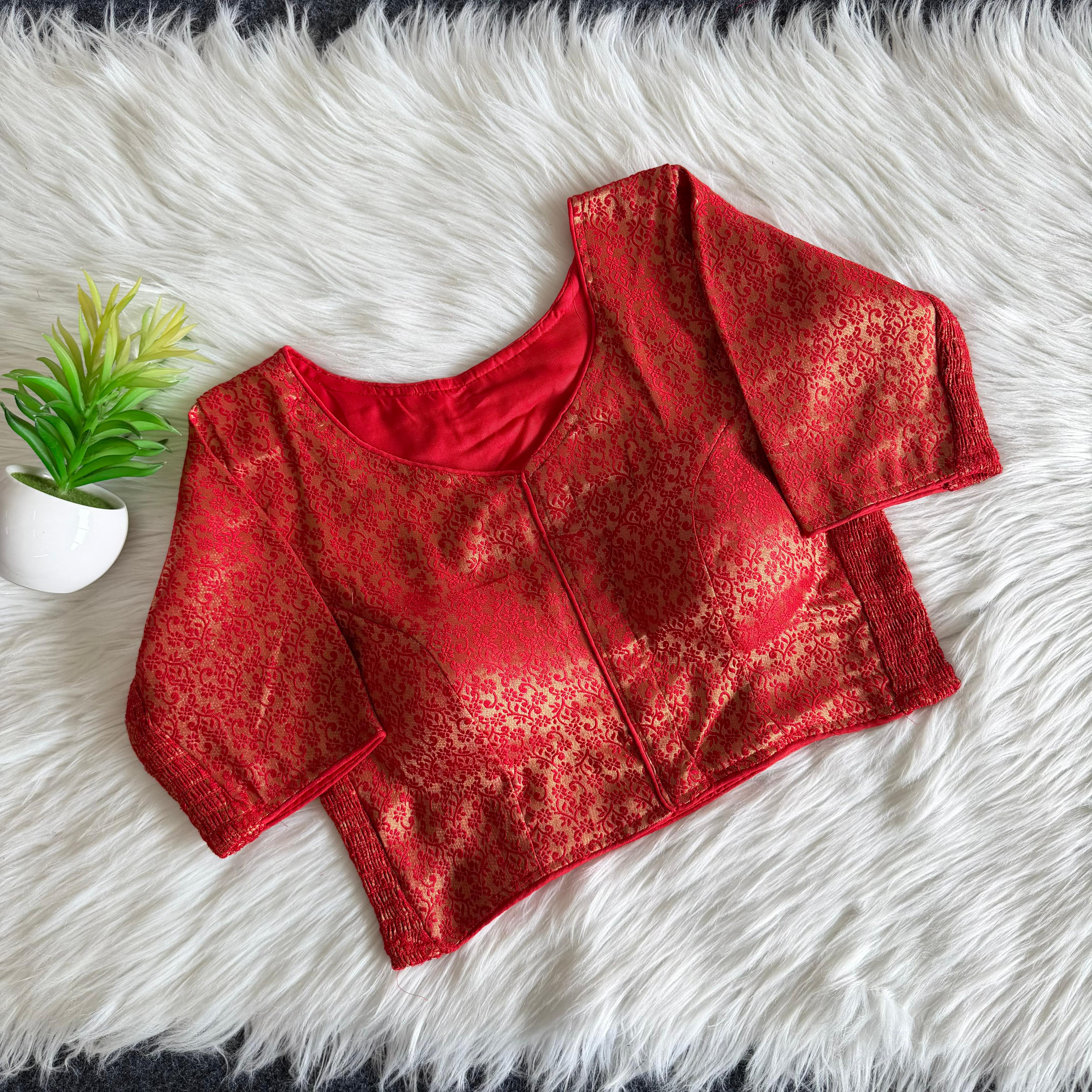 Saanvika Banarasi Blouse-Red